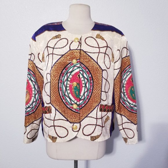 Vintage Jackets & Blazers - Vintage 80's Glam Crown Paris Jacket